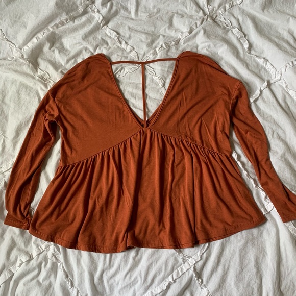 Burnt Orange Flowy Top - Picture 4 of 5